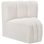 Meridian Furniture Arc Boucle Fabric Curved Corner Chair