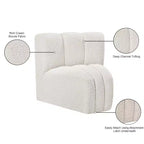 Meridian Furniture Arc Boucle Fabric Curved Corner Chair