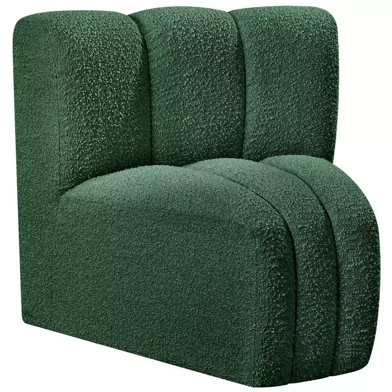 Meridian Furniture Arc Boucle Fabric Curved Corner Chair