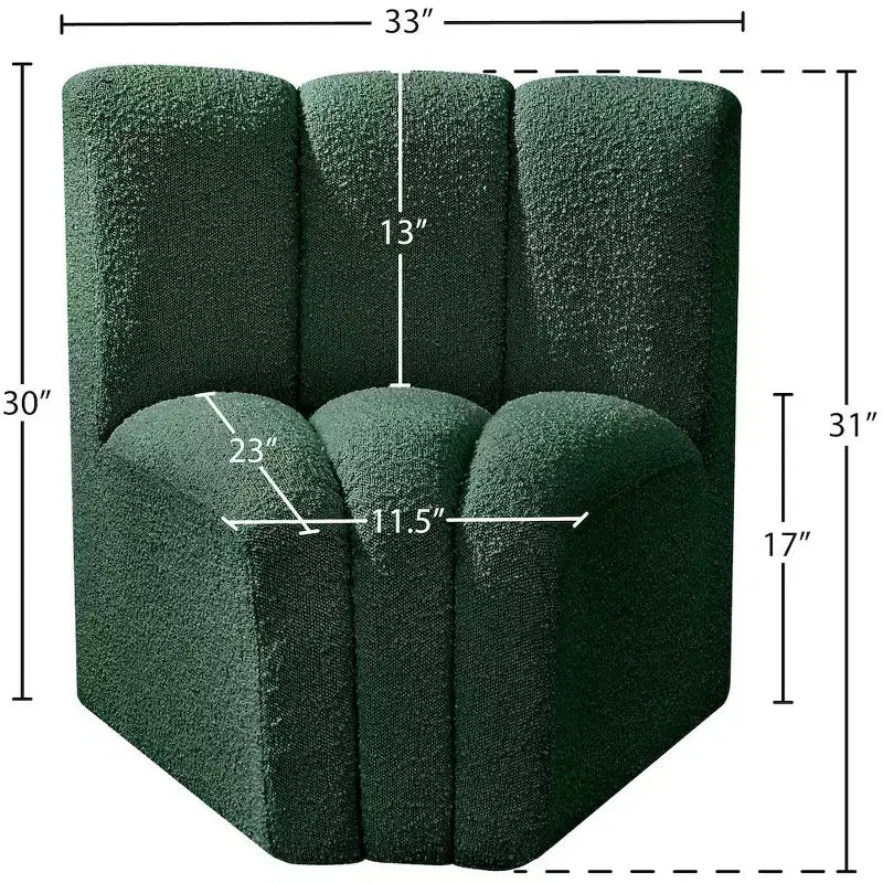 Meridian Furniture Arc Boucle Fabric Curved Corner Chair