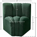 Meridian Furniture Arc Boucle Fabric Curved Corner Chair