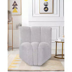 Meridian Furniture Arc Boucle Fabric Curved Corner Chair