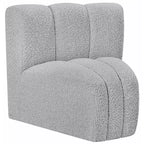 Meridian Furniture Arc Boucle Fabric Curved Corner Chair