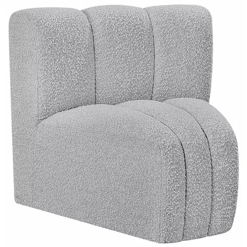 Meridian Furniture Arc Boucle Fabric Curved Corner Chair