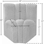 Meridian Furniture Arc Boucle Fabric Curved Corner Chair