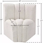Meridian Furniture Arc Boucle Fabric Curved Corner Chair