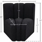 Meridian Furniture Arc Boucle Fabric Curved Corner Chair