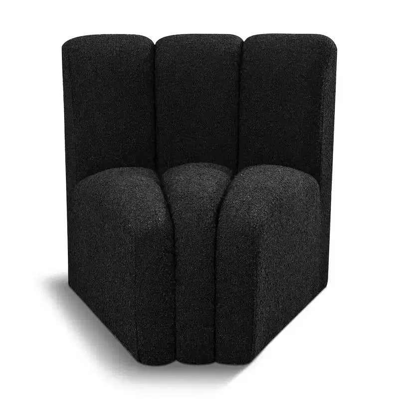 Meridian Furniture Arc Boucle Fabric Curved Corner Chair