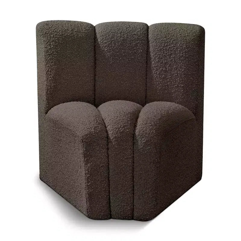 Meridian Furniture Arc Boucle Fabric Curved Corner Chair