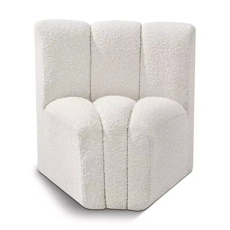 Meridian Furniture Arc Boucle Fabric Curved Corner Chair