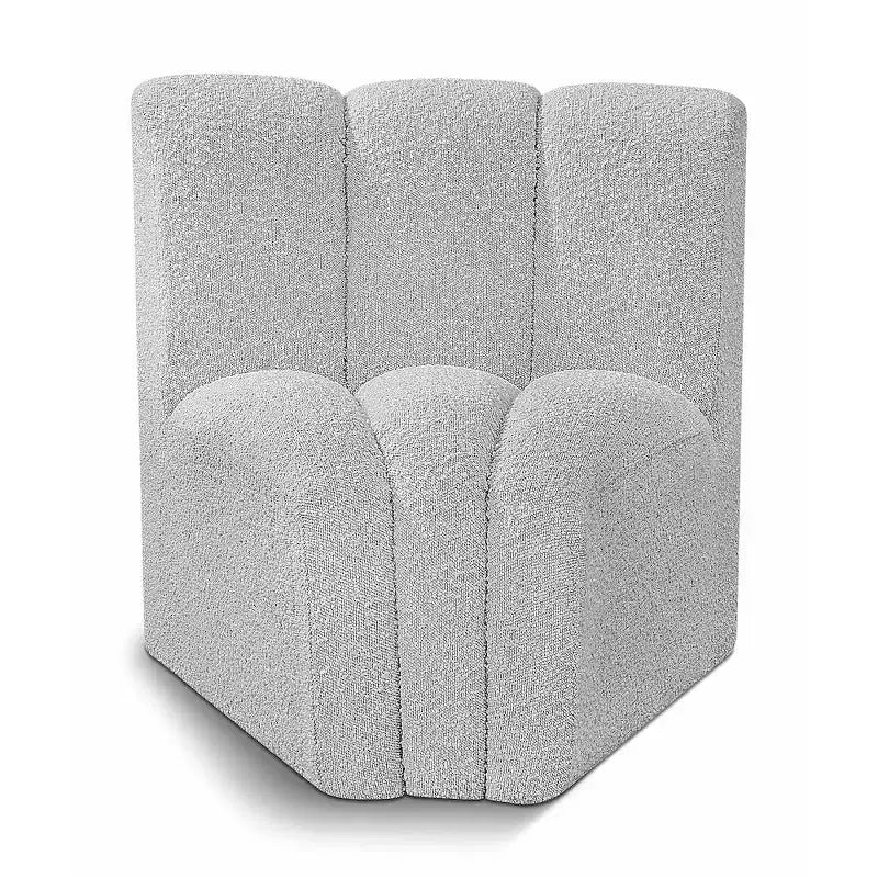 Meridian Furniture Arc Boucle Fabric Curved Corner Chair