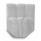 Meridian Furniture Arc Boucle Fabric Curved Corner Chair