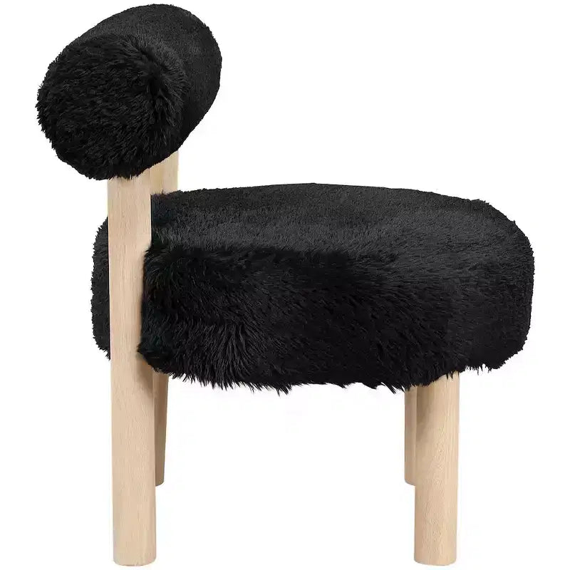 Meridian Furniture Ambre Vegan Shearling Fabric Chair
