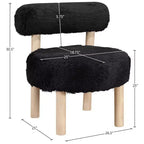Meridian Furniture Ambre Vegan Shearling Fabric Chair