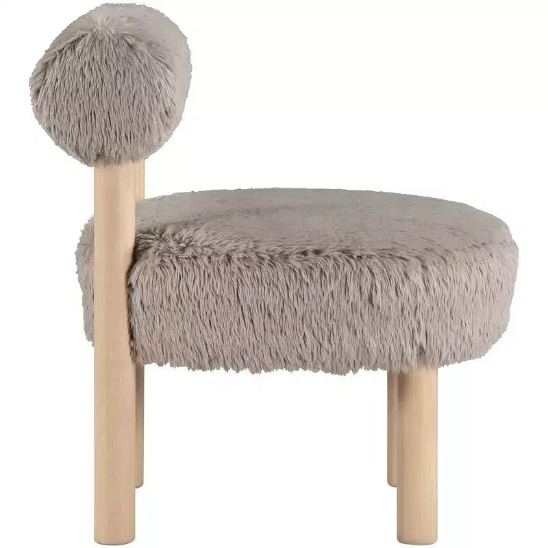 Meridian Furniture Ambre Vegan Shearling Fabric Chair