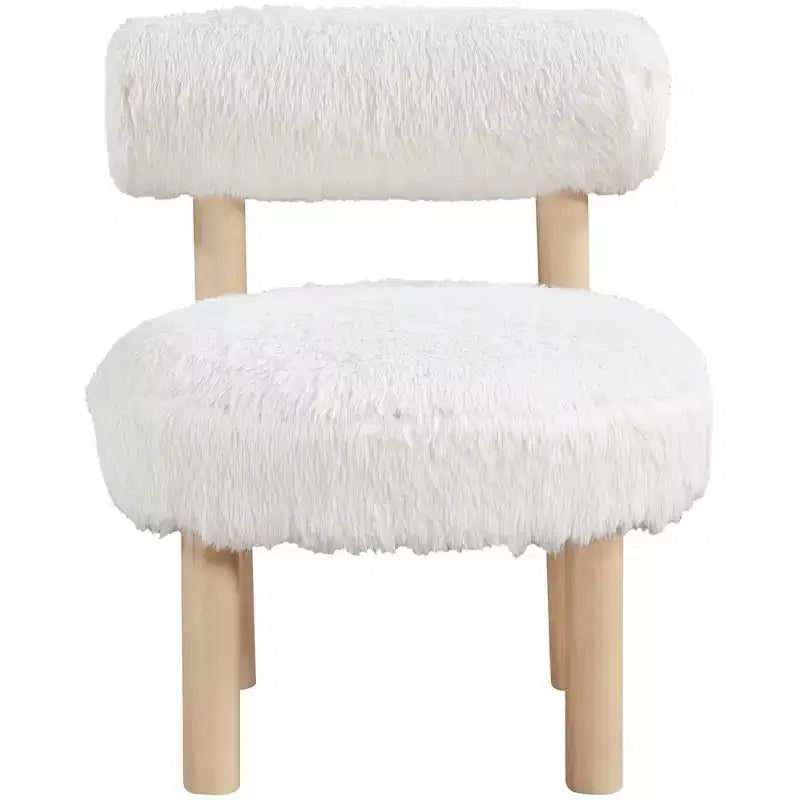 Meridian Furniture Ambre Vegan Shearling Fabric Chair