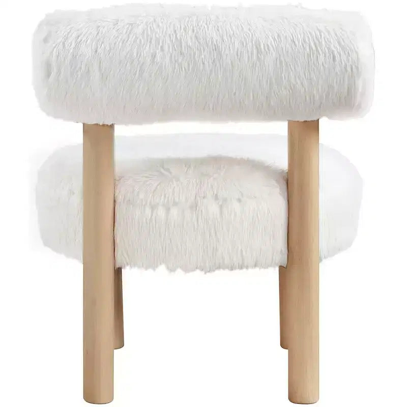 Meridian Furniture Ambre Vegan Shearling Fabric Chair