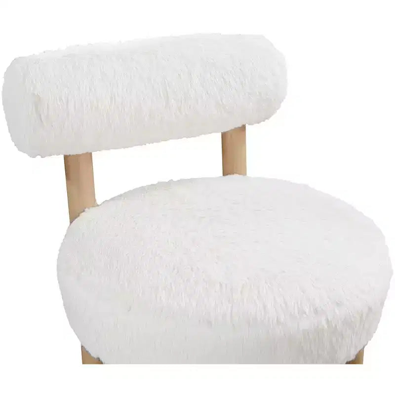 Meridian Furniture Ambre Vegan Shearling Fabric Chair
