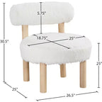 Meridian Furniture Ambre Vegan Shearling Fabric Chair
