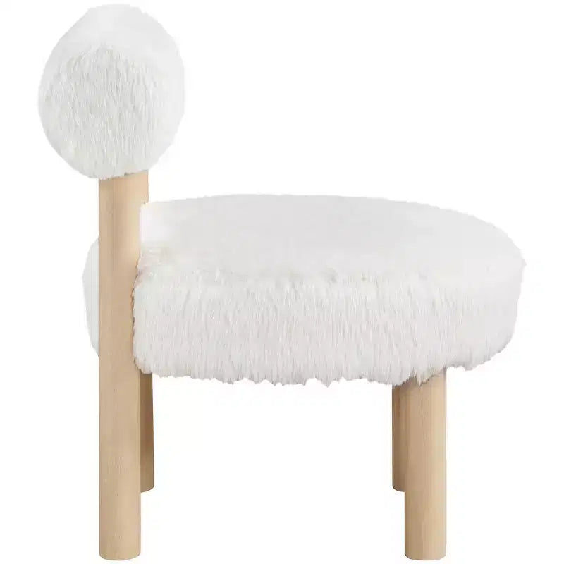 Meridian Furniture Ambre Vegan Shearling Fabric Chair