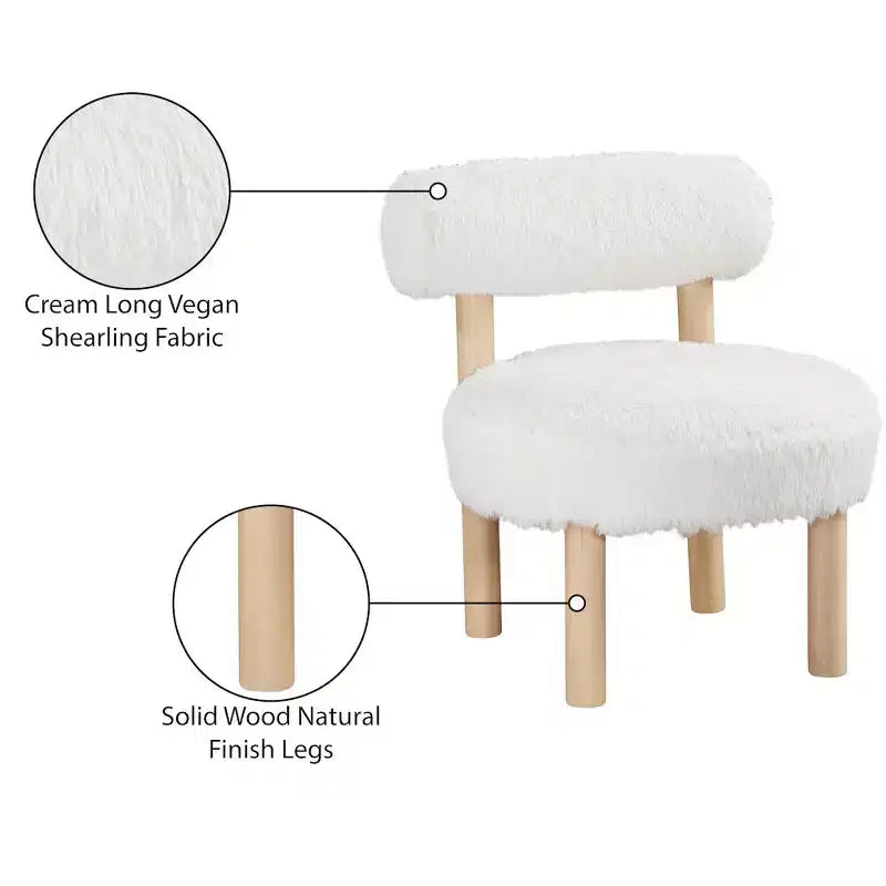 Meridian Furniture Ambre Vegan Shearling Fabric Chair