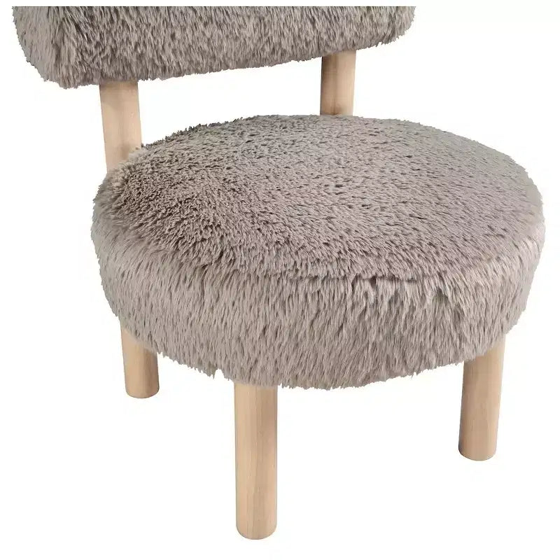 Meridian Furniture Ambre Vegan Shearling Fabric Chair