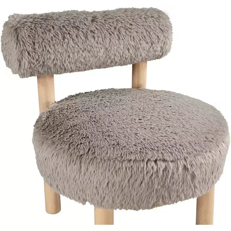 Meridian Furniture Ambre Vegan Shearling Fabric Chair