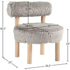 Meridian Furniture Ambre Vegan Shearling Fabric Chair