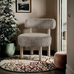 Meridian Furniture Ambre Vegan Shearling Fabric Chair