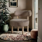 Meridian Furniture Ambre Vegan Shearling Fabric Chair