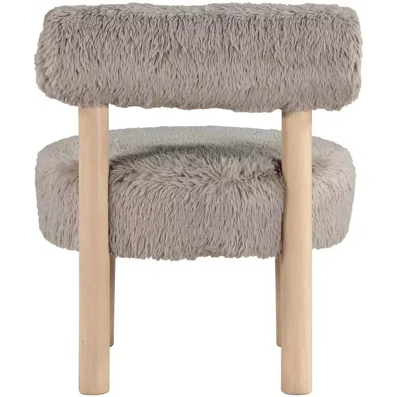 Meridian Furniture Ambre Vegan Shearling Fabric Chair