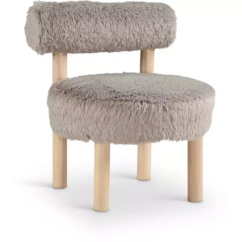 Meridian Furniture Ambre Vegan Shearling Fabric Chair