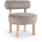 Meridian Furniture Ambre Vegan Shearling Fabric Chair