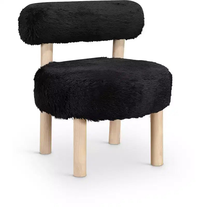 Meridian Furniture Ambre Vegan Shearling Fabric Chair