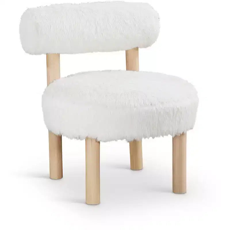 Meridian Furniture Ambre Vegan Shearling Fabric Chair