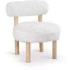 Meridian Furniture Ambre Vegan Shearling Fabric Chair
