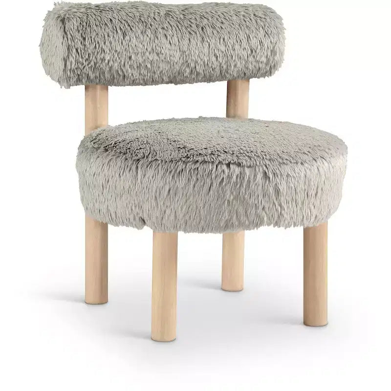Meridian Furniture Ambre Vegan Shearling Fabric Chair