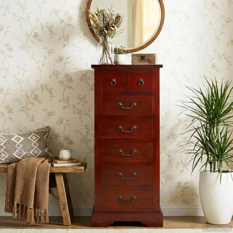 vidaXL Chest of Drawers with Drawer Brown 17.72 x 13.78 x 39.57 in