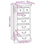 vidaXL Chest of Drawers with Drawer Brown 17.72 x 13.78 x 39.57 in