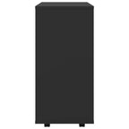 vidaXL Meuble de rangement noir, bois d'ingénierie 60x35x75 cm, à roulettes