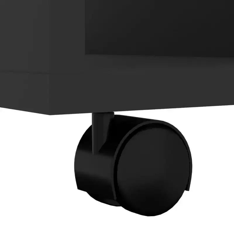 vidaXL Meuble de rangement noir, bois d'ingénierie 60x35x75 cm, à roulettes