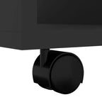 vidaXL Meuble de rangement noir, bois d'ingénierie 60x35x75 cm, à roulettes