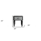 HomeRoots 24 Charcoal And Light Gray Manufactured Wood Square End Table