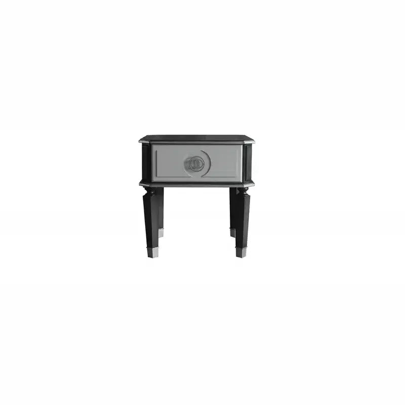 HomeRoots 24 Charcoal And Light Gray Manufactured Wood Square End Table