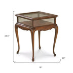 HomeRoots 25 Dark Brown Glass Rectangular End Table
