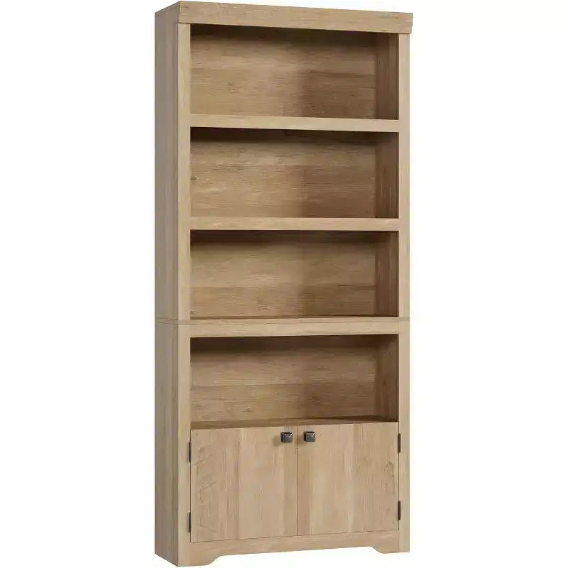 5 Tier Bookshelf, 69'' Tall Farmhouse Bookcase with 2 Doors & Adjustable Shelves - 31.5 W Open Display Storage Rack for Study, Living Room, Black