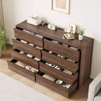Commode LinTimes à 6 ou 8 tiroirs, grand chiffonnier moderne pour chambre à coucher, salon, chambre d'enfant ou dressing