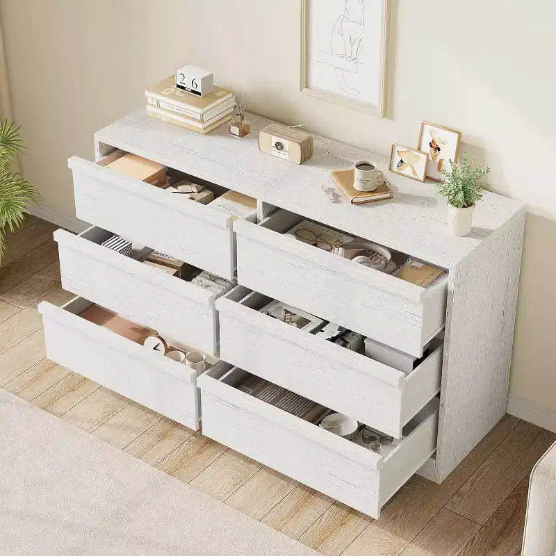 Commode LinTimes à 6 ou 8 tiroirs, grand chiffonnier moderne pour chambre à coucher, salon, chambre d'enfant ou dressing