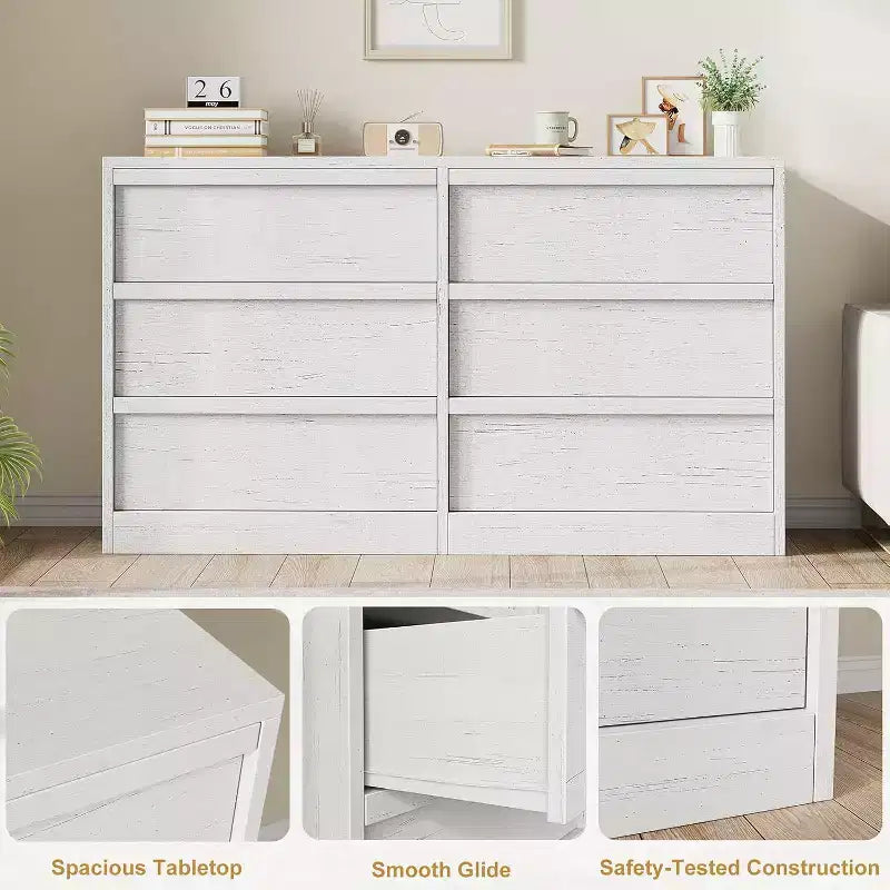 Commode LinTimes à 6 ou 8 tiroirs, grand chiffonnier moderne pour chambre à coucher, salon, chambre d'enfant ou dressing