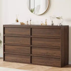 Commode LinTimes à 6 ou 8 tiroirs, grand chiffonnier moderne pour chambre à coucher, salon, chambre d'enfant ou dressing